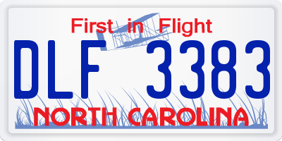 NC license plate DLF3383