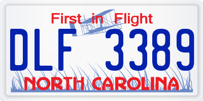 NC license plate DLF3389