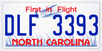 NC license plate DLF3393