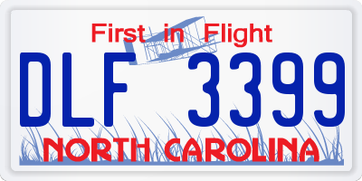 NC license plate DLF3399