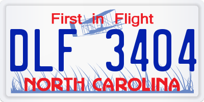 NC license plate DLF3404