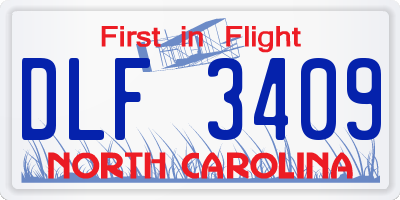 NC license plate DLF3409