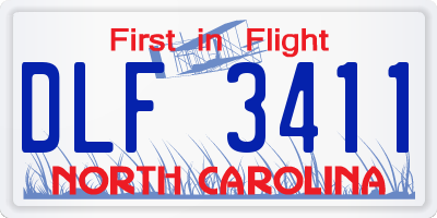 NC license plate DLF3411