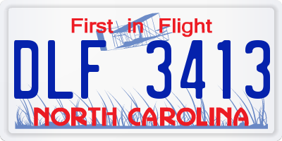 NC license plate DLF3413