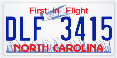 NC license plate DLF3415