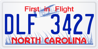 NC license plate DLF3427