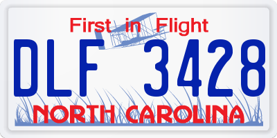NC license plate DLF3428