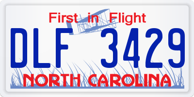 NC license plate DLF3429
