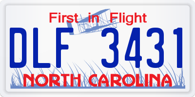 NC license plate DLF3431