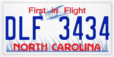 NC license plate DLF3434