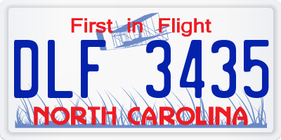 NC license plate DLF3435