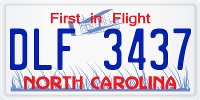 NC license plate DLF3437
