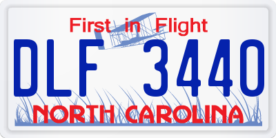NC license plate DLF3440