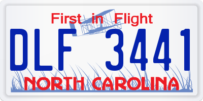 NC license plate DLF3441
