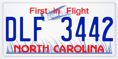 NC license plate DLF3442