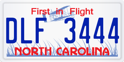 NC license plate DLF3444
