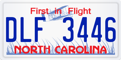NC license plate DLF3446