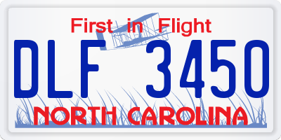NC license plate DLF3450
