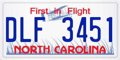 NC license plate DLF3451