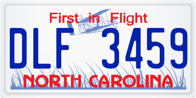 NC license plate DLF3459