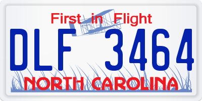 NC license plate DLF3464