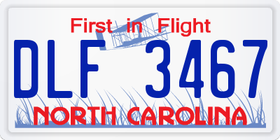 NC license plate DLF3467