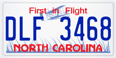 NC license plate DLF3468