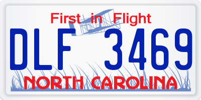 NC license plate DLF3469