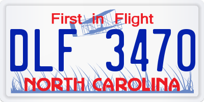 NC license plate DLF3470