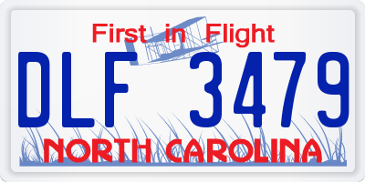 NC license plate DLF3479