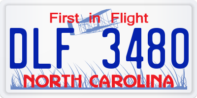 NC license plate DLF3480