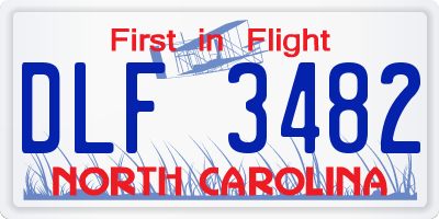NC license plate DLF3482