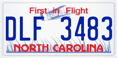 NC license plate DLF3483