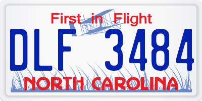 NC license plate DLF3484