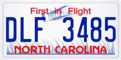 NC license plate DLF3485