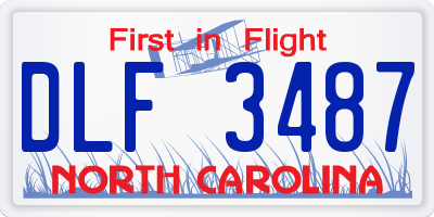 NC license plate DLF3487