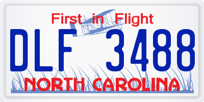 NC license plate DLF3488