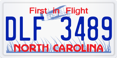 NC license plate DLF3489