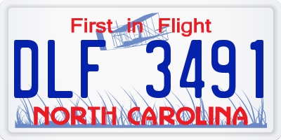 NC license plate DLF3491
