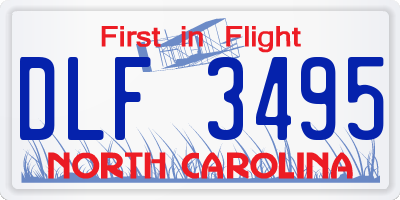 NC license plate DLF3495