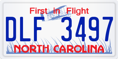 NC license plate DLF3497