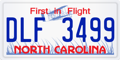 NC license plate DLF3499
