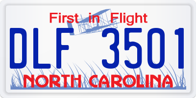 NC license plate DLF3501