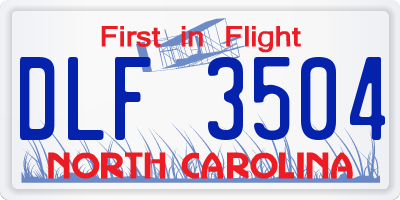 NC license plate DLF3504