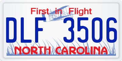 NC license plate DLF3506