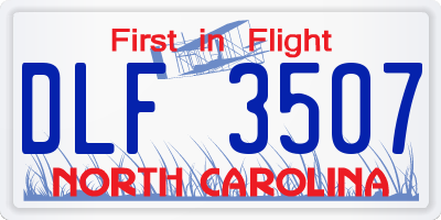 NC license plate DLF3507