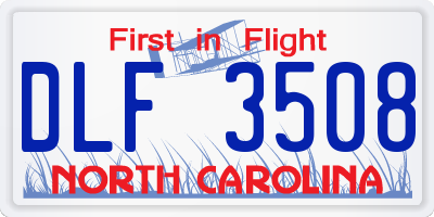 NC license plate DLF3508