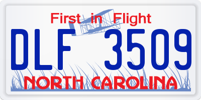 NC license plate DLF3509