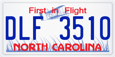 NC license plate DLF3510