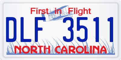 NC license plate DLF3511